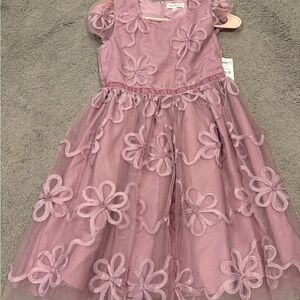 Elegant Floral Kids Dress in Purple